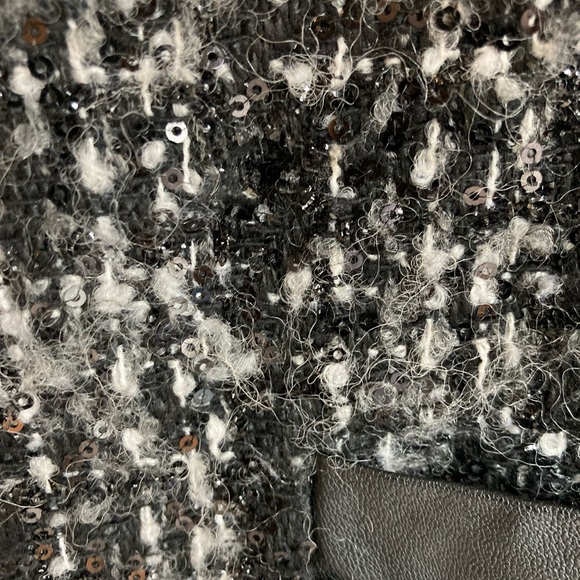 Michael Kors Bedazzled Tweed and Faux Leather Coat - Picture 6 of 6